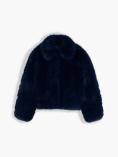 Kids' Faux Fur Jacket — Navy 5