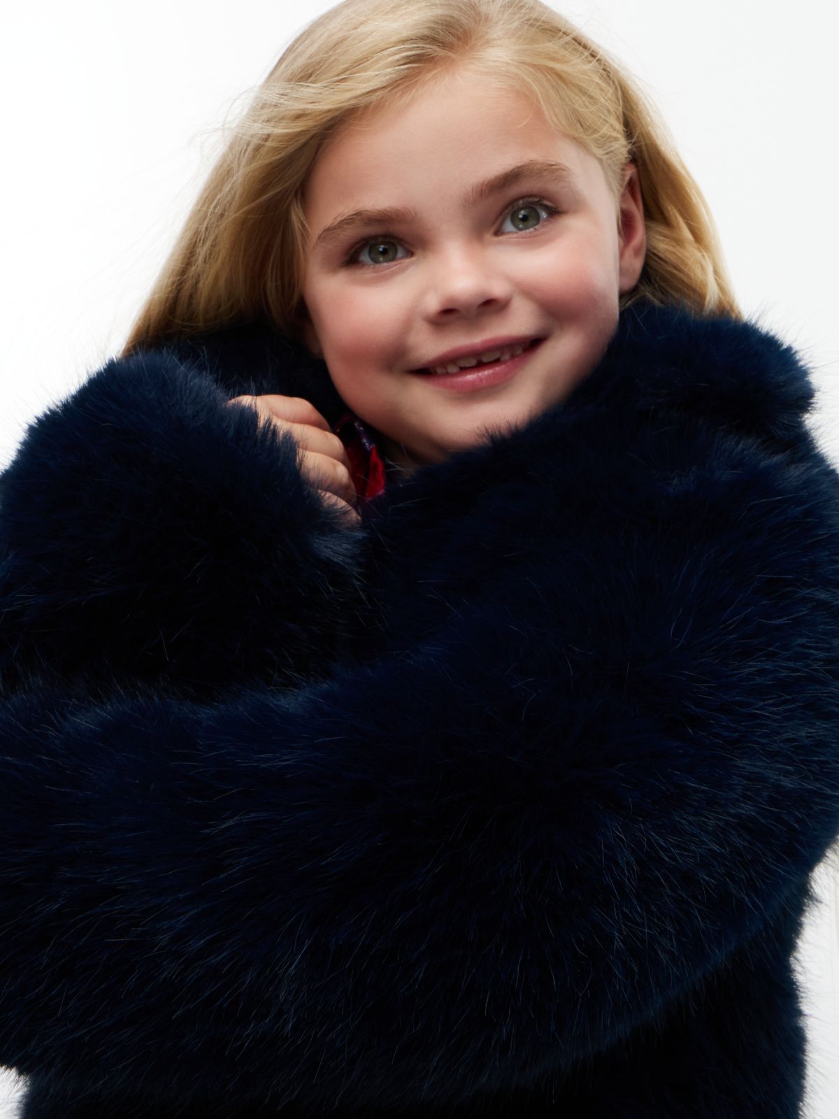 Kids' Faux Fur Jacket — Navy