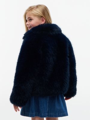 Детская куртка Tommy Hilfiger Faux Fur, цвет: Тёмно-синий — фото 4