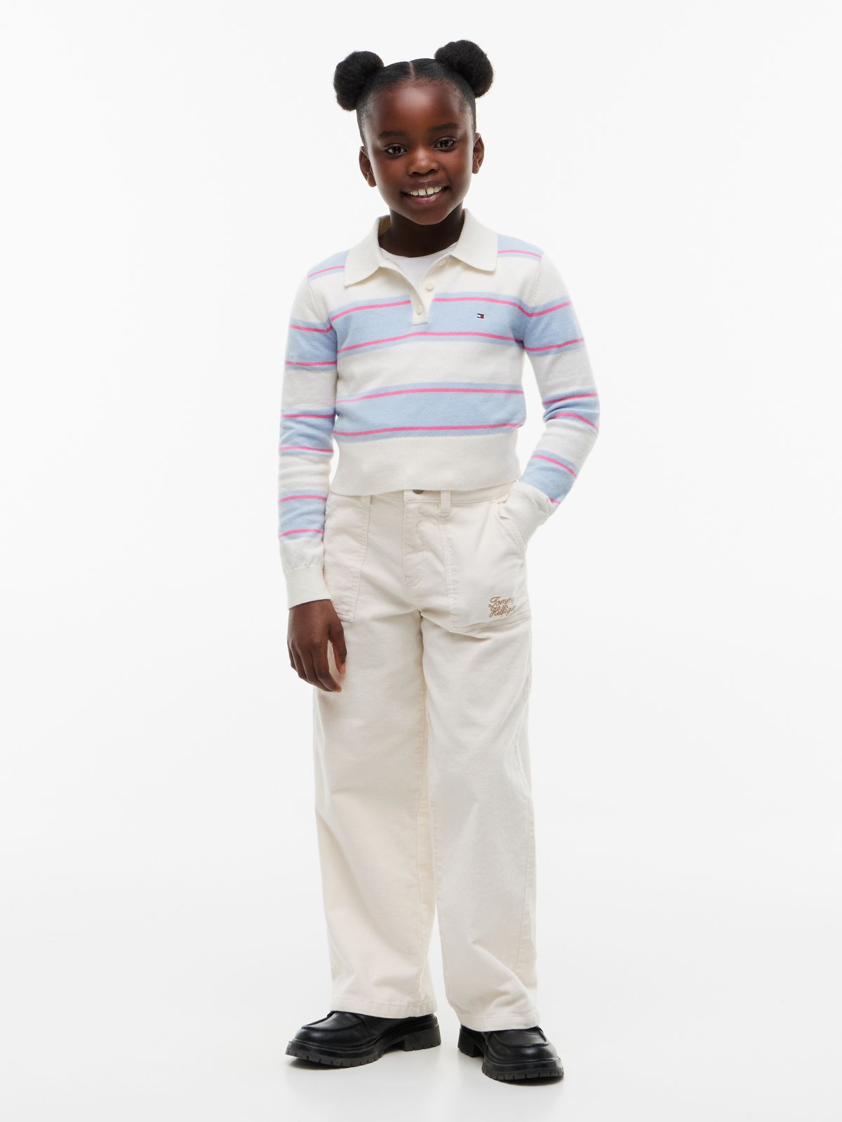 Kids' Wool Blend Sweater Polo — Blue