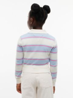 Kids' Wool Blend Sweater Polo — Blue 4