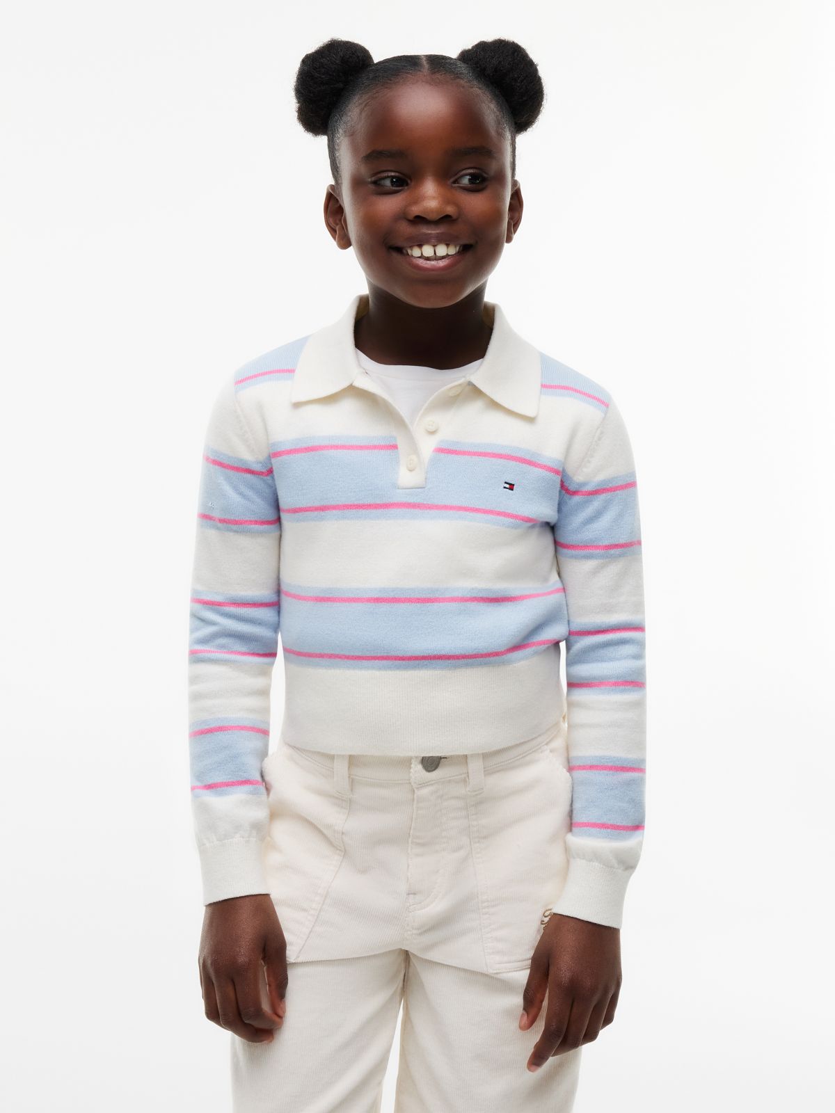 Kids' Wool Blend Sweater Polo — Blue