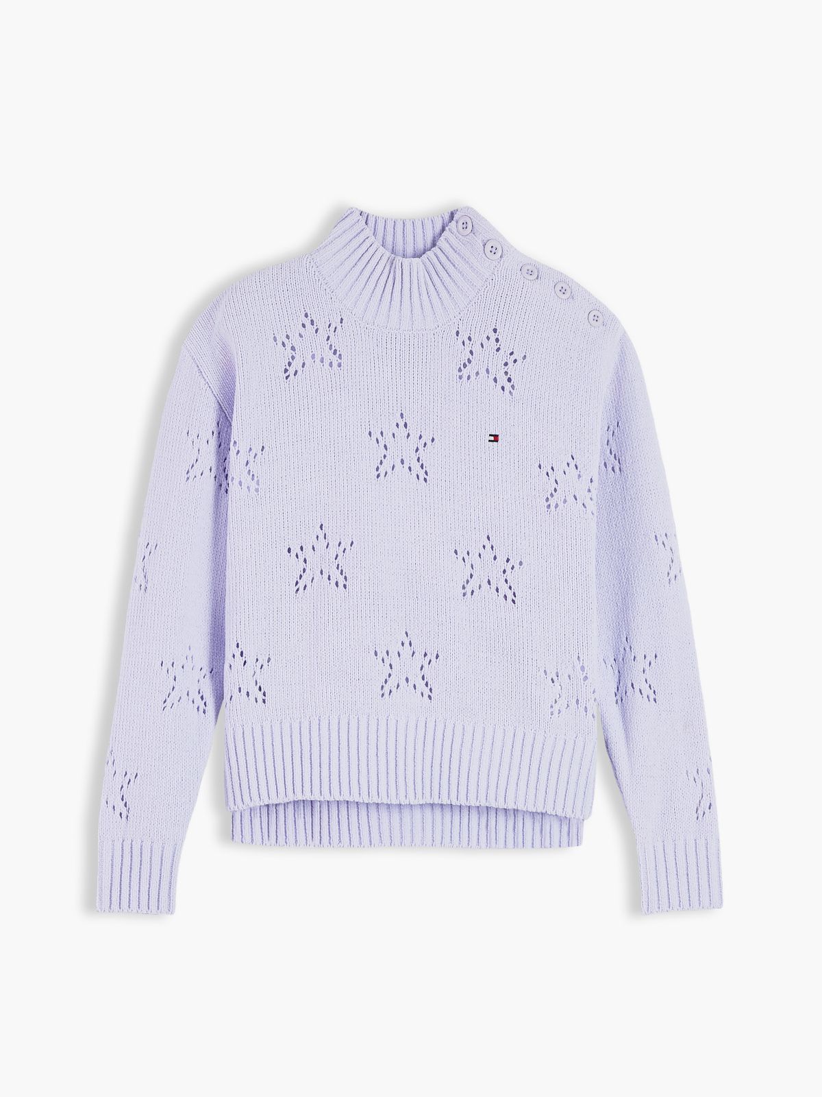 Kids' Star Motif Chenille Sweater — Lavender Ice