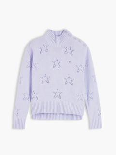 Kids' Star Motif Chenille Sweater — Lavender Ice 5