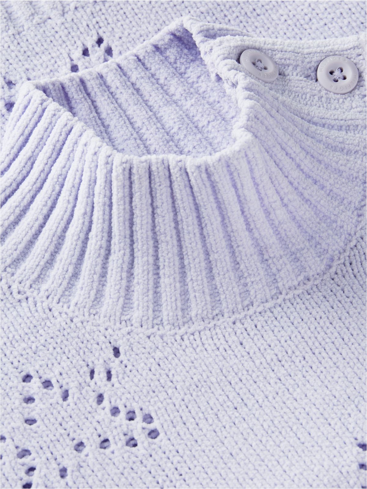 Kids' Star Motif Chenille Sweater — Lavender Ice