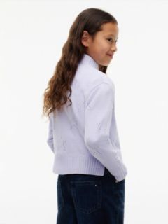 Kids' Star Motif Chenille Sweater — Lavender Ice 4