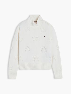 Детский свитер Tommy Hilfiger Star Motif Chenille, цвет: Слоновая кость — фото 5
