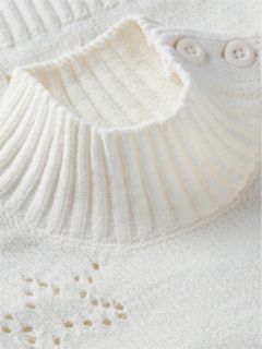 Kids' Star Motif Chenille Sweater — Ivory Petal 6