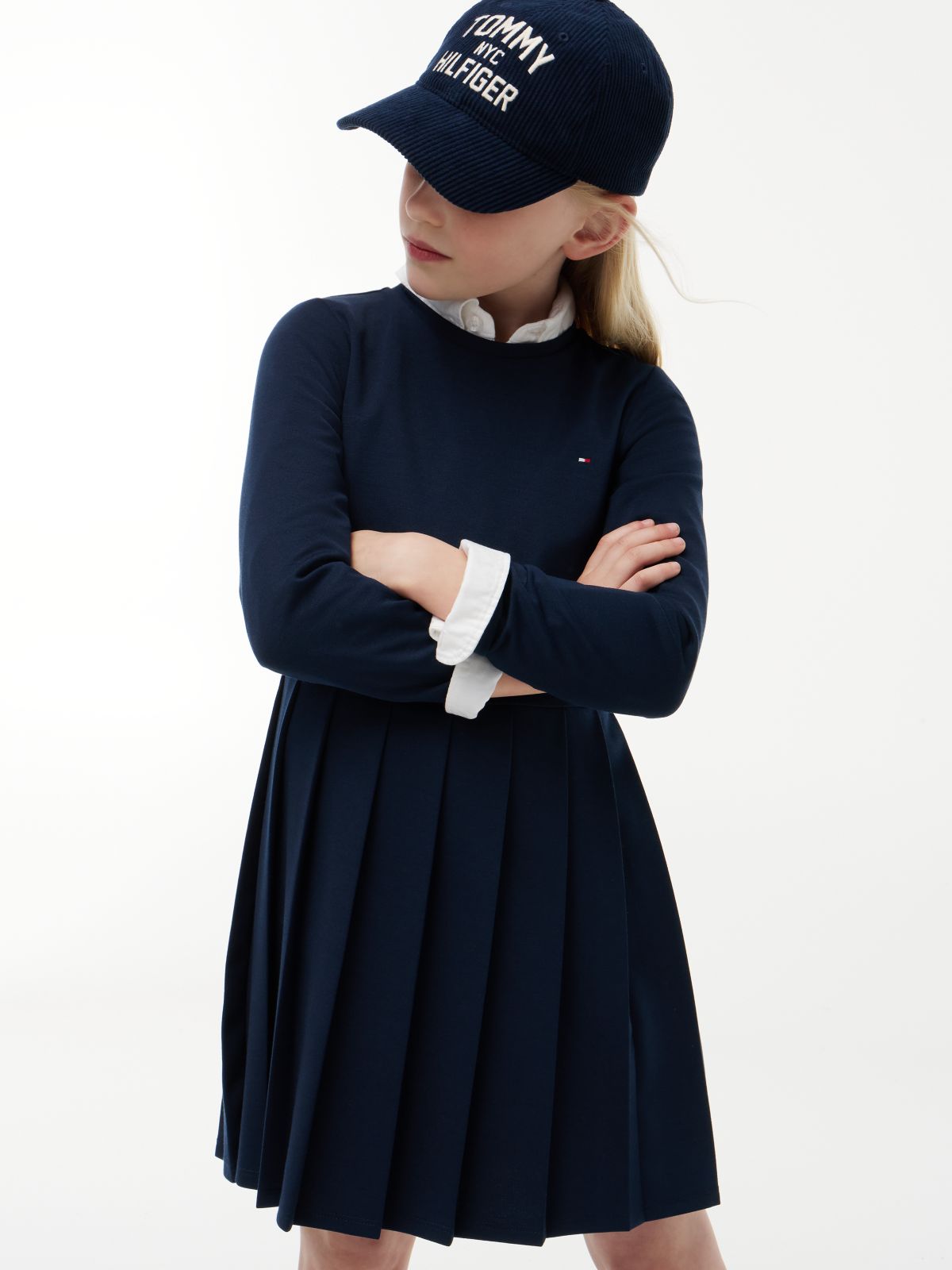 Kids' Ponte Skater Dress — Blue