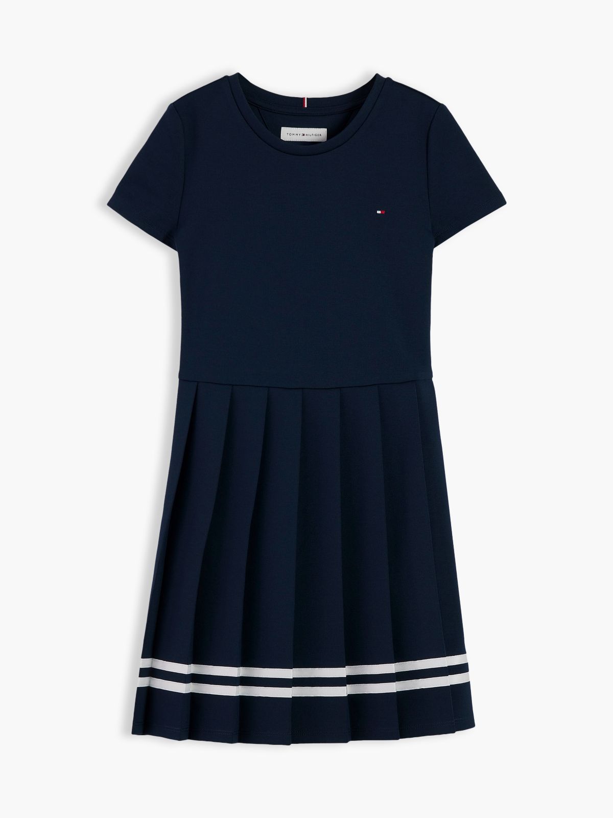 Kids' Short-Sleeve Ponte Skater Dress — Blue
