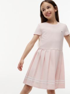 Kids' Short-Sleeve Ponte Skater Dress — Whimsy Pink 2