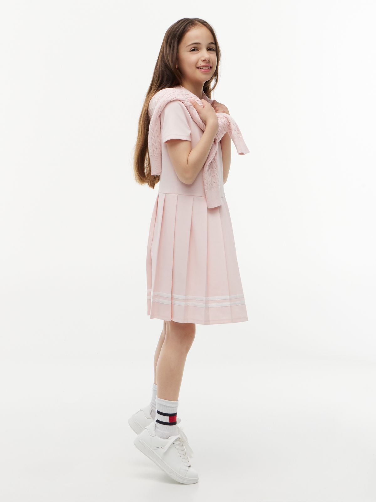 Kids' Short-Sleeve Ponte Skater Dress — Whimsy Pink