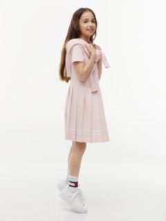 Kids' Short-Sleeve Ponte Skater Dress — Whimsy Pink 3