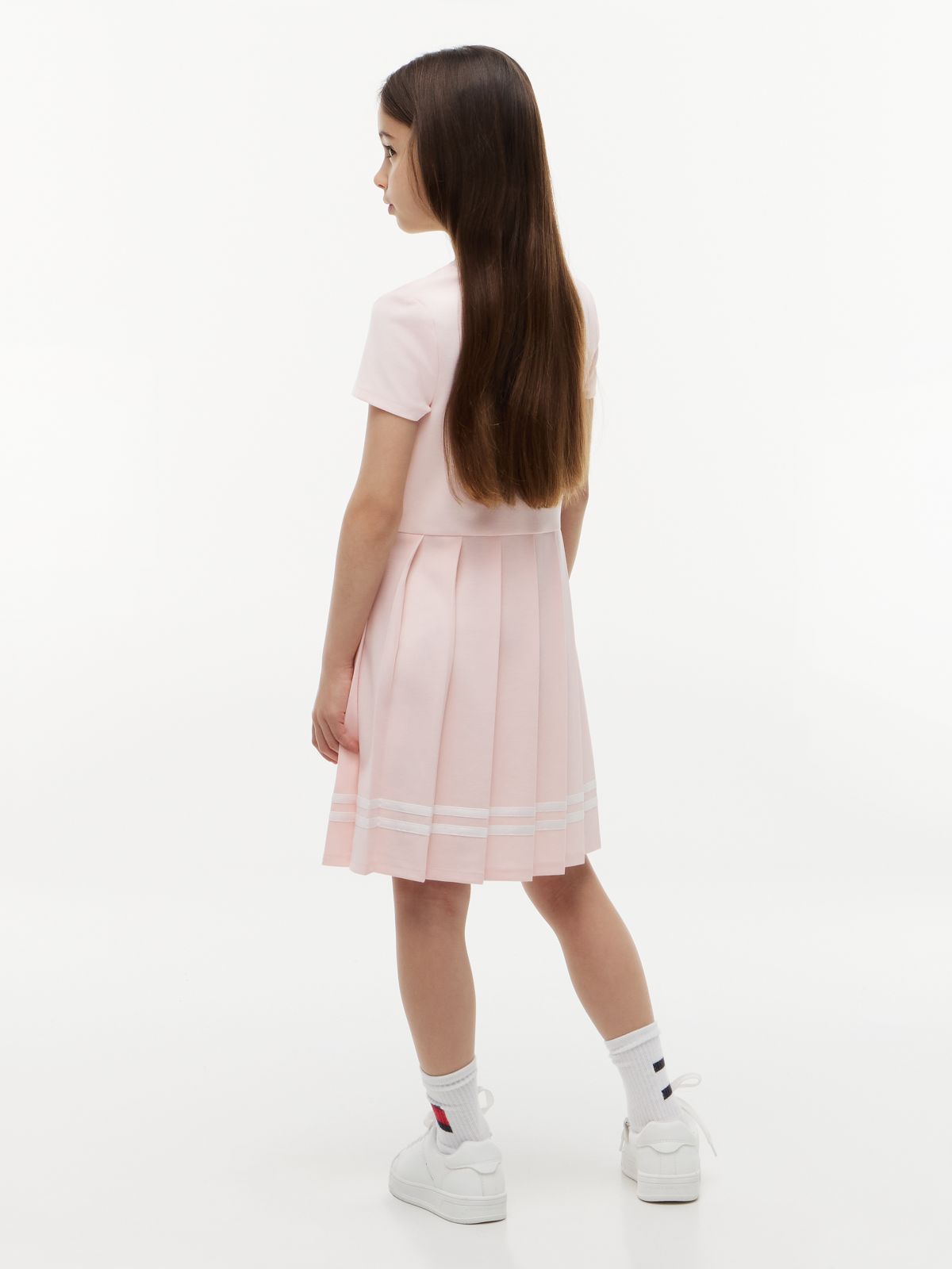 Kids' Short-Sleeve Ponte Skater Dress — Whimsy Pink
