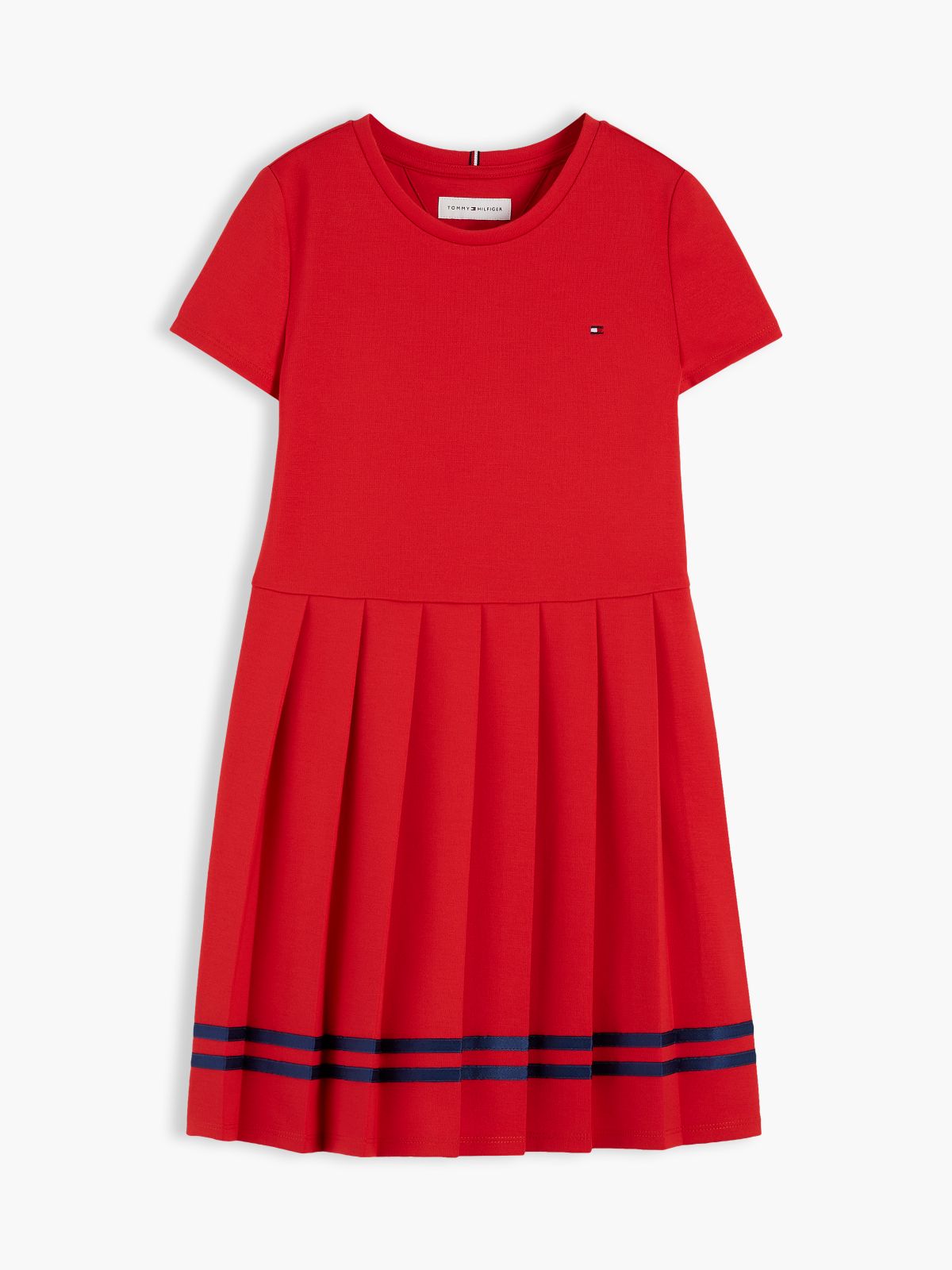 Kids' Short-Sleeve Ponte Skater Dress — Red Glare