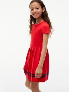 Kids' Short-Sleeve Ponte Skater Dress — Red Glare 3