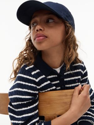 Детское платье Tommy Hilfiger Striped Cable Knit Sweater Dress, цвет: Тёмно-синий — фото 3