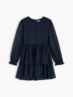Kids' Foil Dot Party Dress — Blue 5