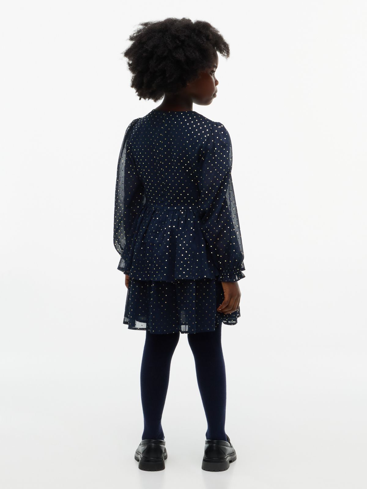 Kids' Foil Dot Party Dress — Blue