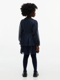 Kids' Foil Dot Party Dress — Blue 4