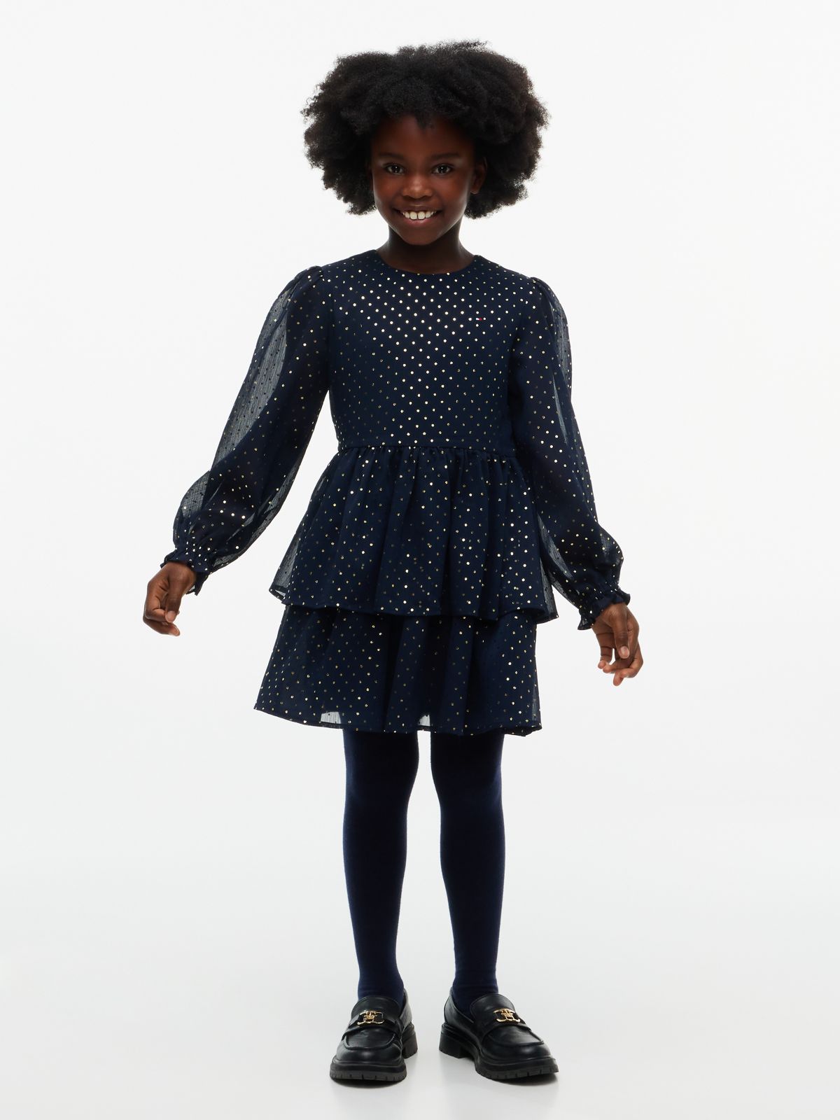 Kids' Foil Dot Party Dress — Blue