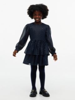Kids' Foil Dot Party Dress — Blue 1