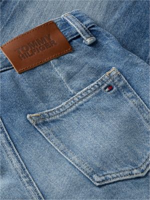 Детские джинсы Tommy Hilfiger High-Rise Wide Leg Utility Jean, цвет: Потёртый джинсовый — фото 6