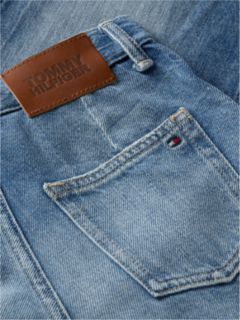 Kids' High-Rise Wide Leg Utility Jean — Washed Denim 6