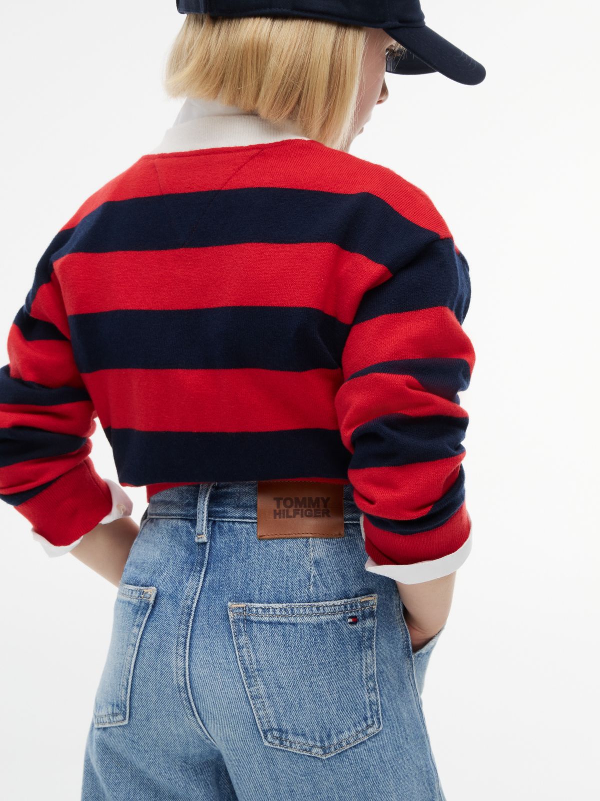 Kids' High-Rise Wide Leg Utility Jean — Washed Denim