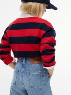 Kids' High-Rise Wide Leg Utility Jean — Washed Denim 3