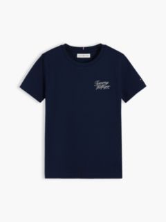 Kids' Hilfiger Script Logo T-Shirt — Dark Blue 5