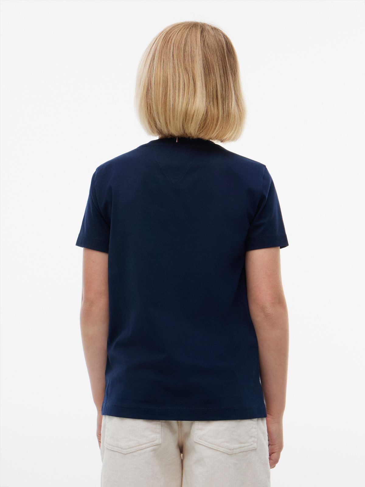 Kids' Hilfiger Script Logo T-Shirt — Dark Blue