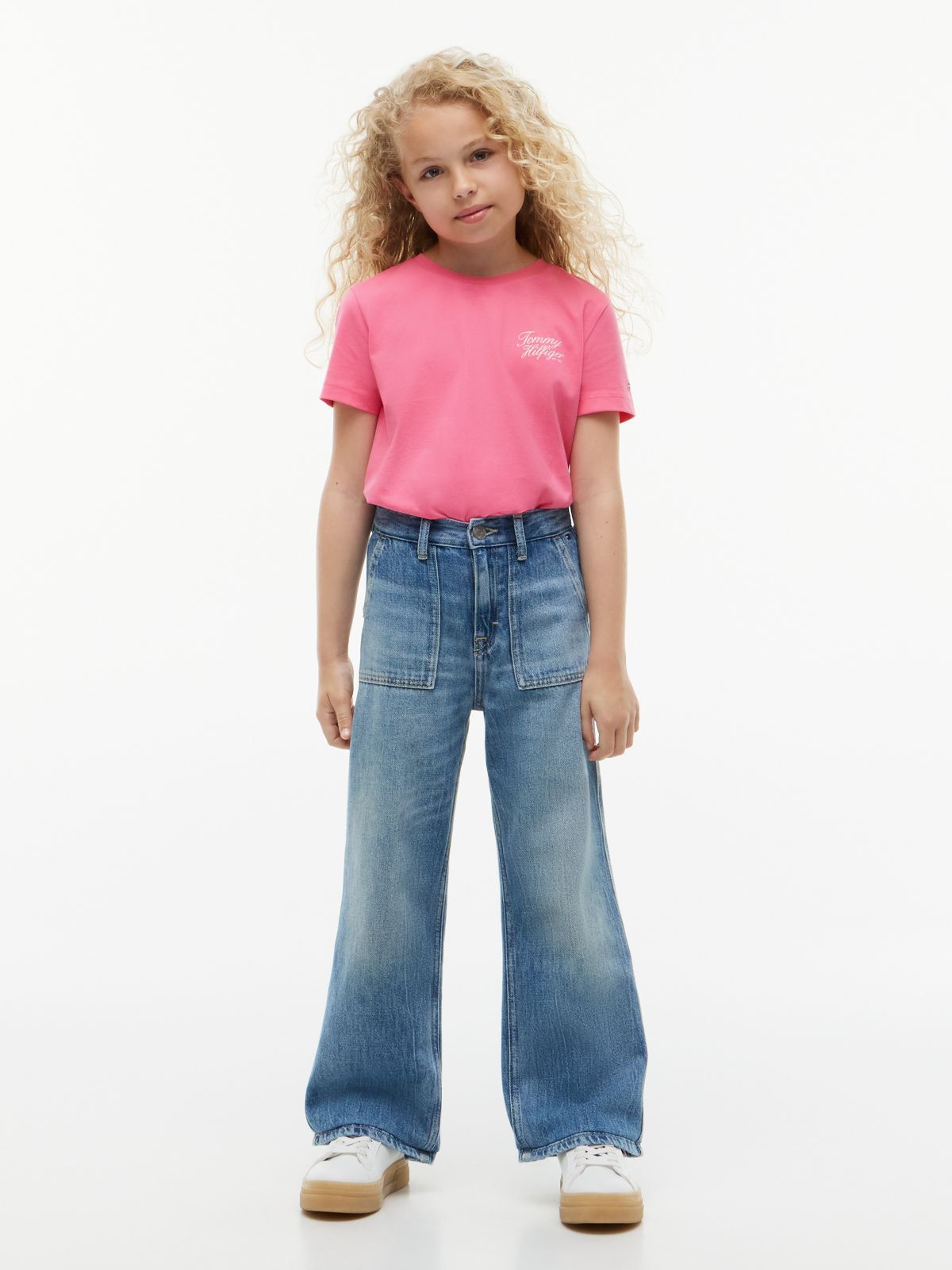 Kids' Hilfiger Script Logo T-Shirt — Exotic Pink