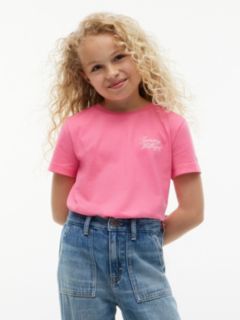 Kids' Hilfiger Script Logo T-Shirt — Exotic Pink 1
