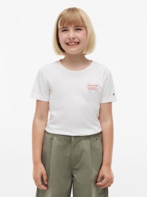 Kids' Hilfiger Script Logo T-Shirt, White