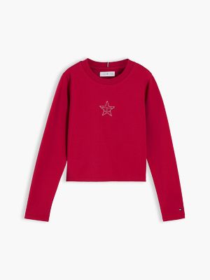 Детская футболка Tommy Hilfiger Studded Star Logo, цвет: Ягодный — фото 5