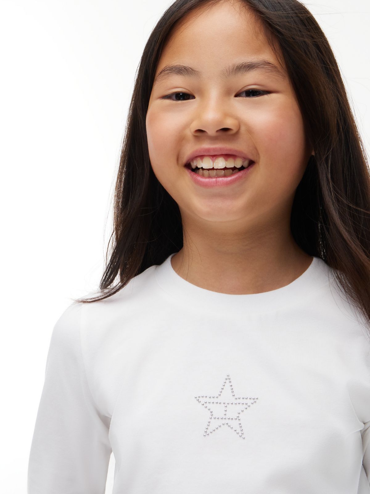 Kids' Studded Star Logo T-Shirt — White