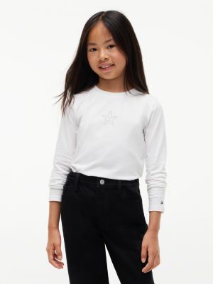 Kids' Studded Star Logo T-Shirt, White