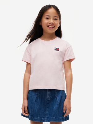 Kids' Flag Badge Logo T-Shirt, Whimsy Pink