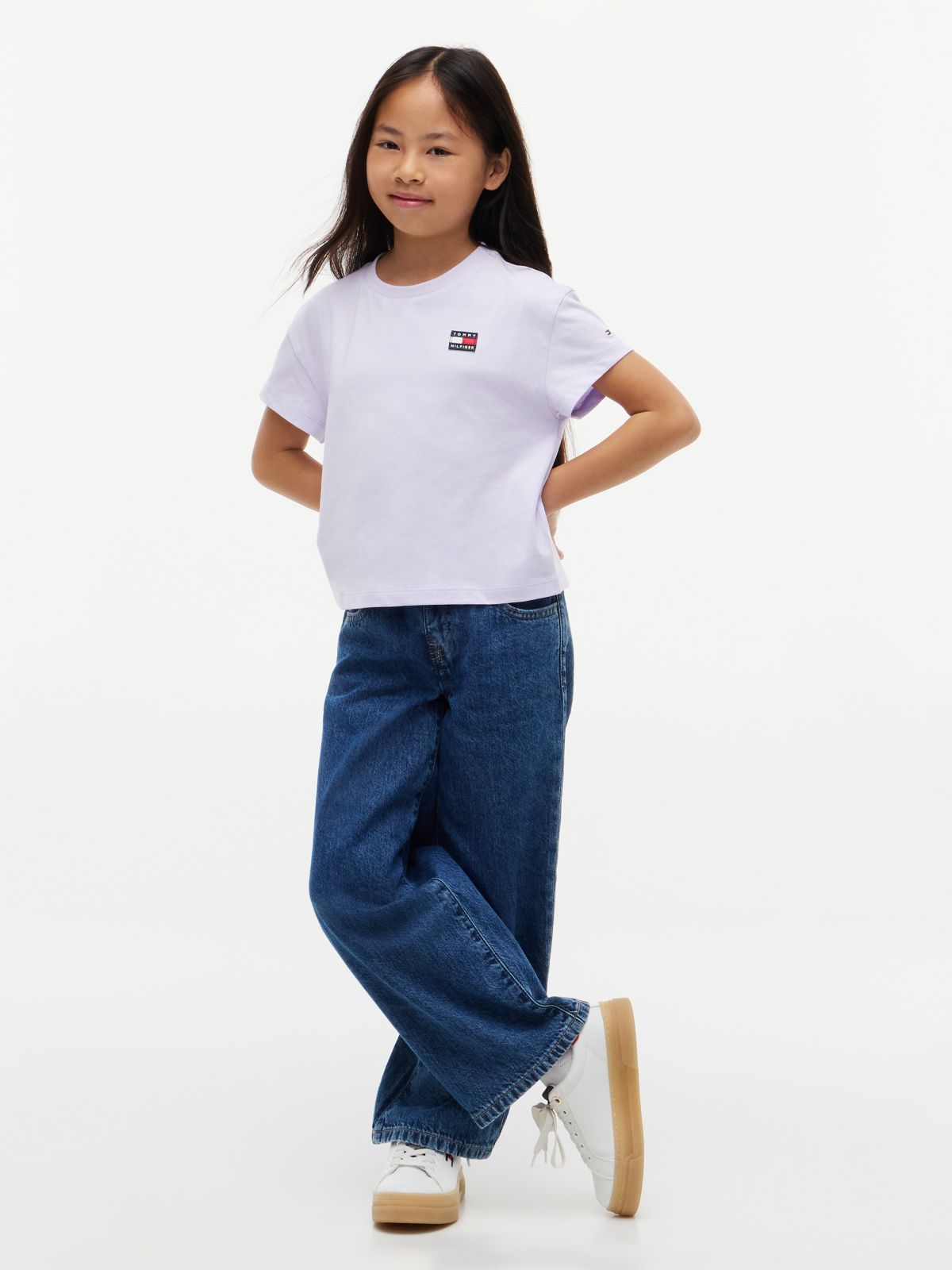 Kids' Flag Badge Logo T-Shirt — Lavender Ice