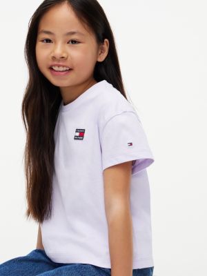 Детская футболка Tommy Hilfiger Flag Badge Logo, цвет: Лавандовый ледяной — фото 3