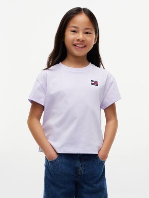 Kids' Flag Badge Logo T-Shirt, Lavender Ice