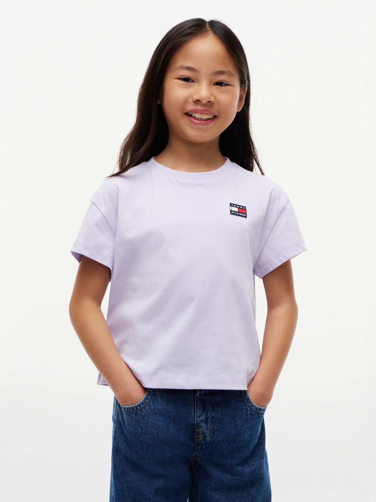 Kids' Flag Badge Logo T-Shirt — Lavender Ice