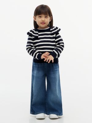 Детский свитер Tommy Hilfiger Striped Ruffle, цвет: Тёмно-синий полосатый — фото 2