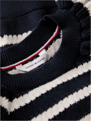 Детский свитер Tommy Hilfiger Striped Ruffle, цвет: Тёмно-синий полосатый — фото 6