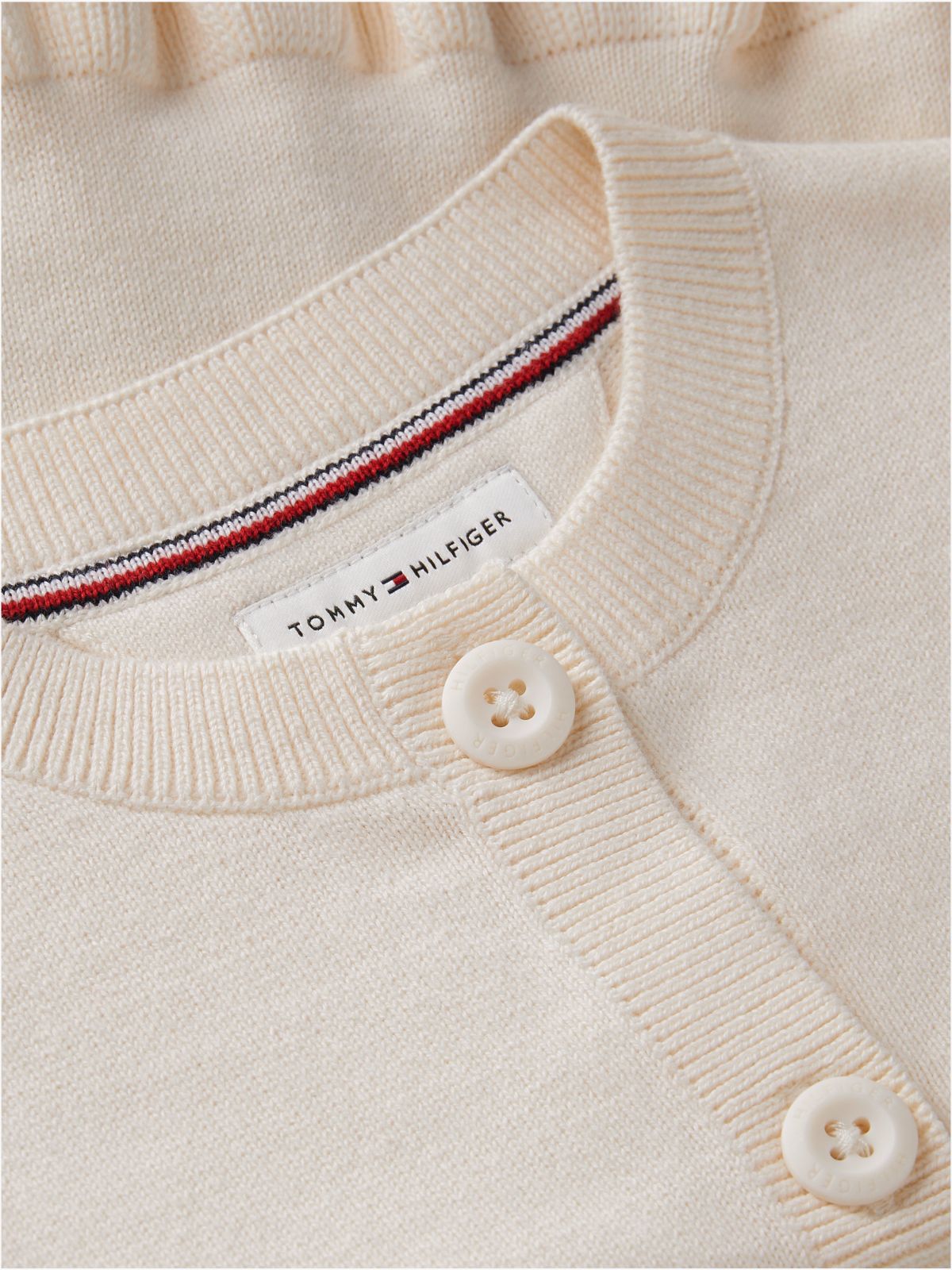 Kids' Ruffle-Hem Cardigan — Ivory Petal