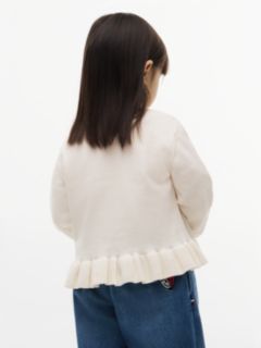 Kids' Ruffle-Hem Cardigan — Ivory Petal 5