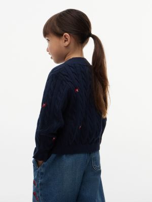 Детские свитеры Tommy Hilfiger Kids' Flower Motif Cable Knit Sweater — фото 4