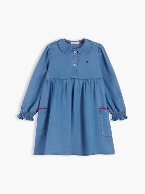 Детское платье Tommy Hilfiger Lightweight Chambray, цвет: Джинсовый — фото 5