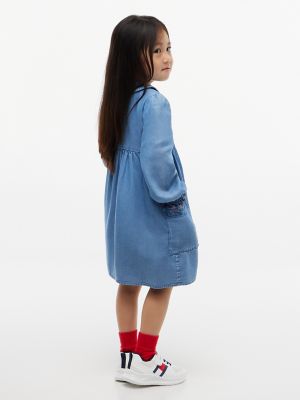 Детское платье Tommy Hilfiger Lightweight Chambray, цвет: Джинсовый — фото 4